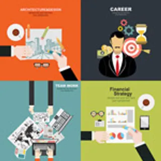 扁平化商务金融,背景元素