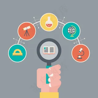 圆形教育元素图标