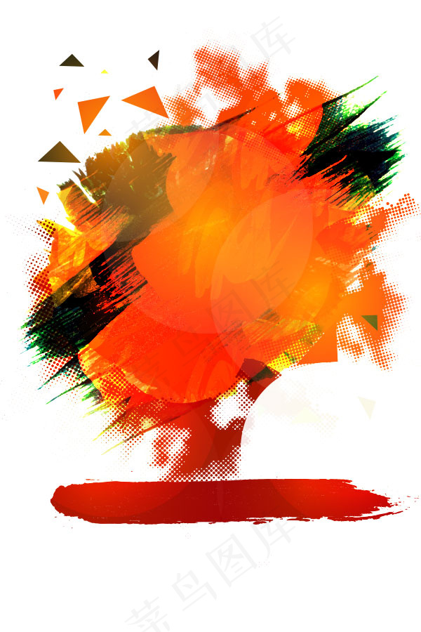 橙色水墨背景图