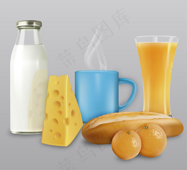 美味早餐食物ai矢量模版下载