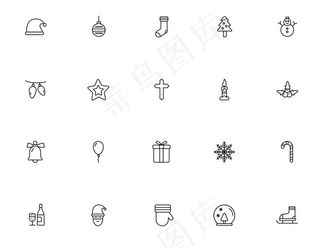 圣诞图标矢量,免抠元素