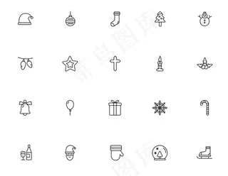 圣诞图标矢量,免抠元素