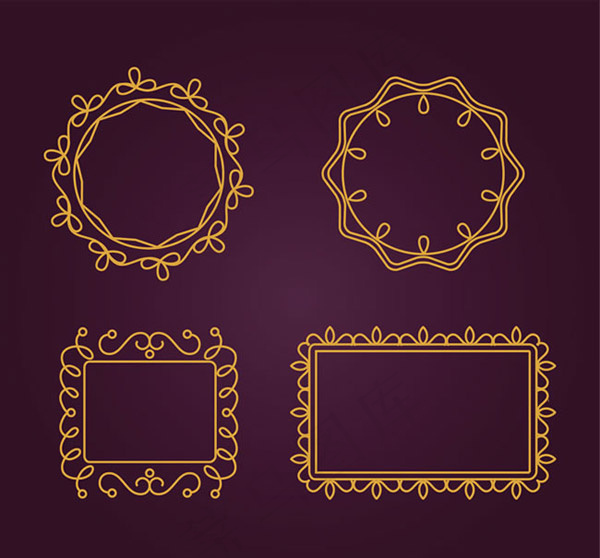 金色花纹框架