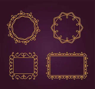 金色花纹框架