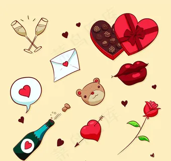 精致情人节元素
