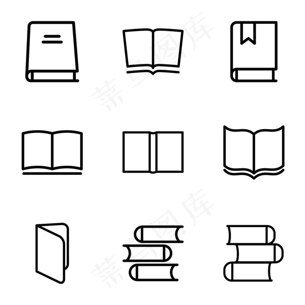 黑色线型书籍eps,ai矢量模版下载