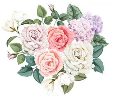 水粉心形玫瑰 水粉心形玫瑰