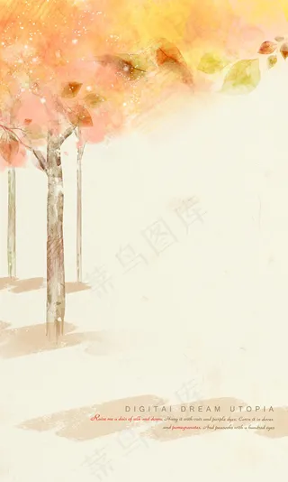 手绘秋天枫叶背景