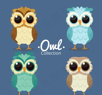 卡通大眼睛猫头鹰