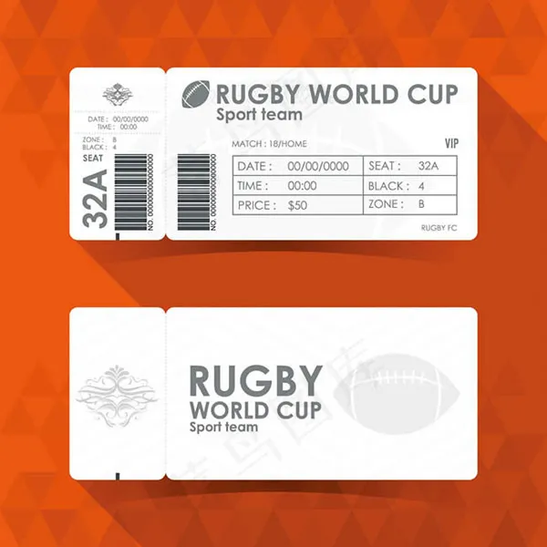 橄榄球门票矢量eps,ai矢量模版下载