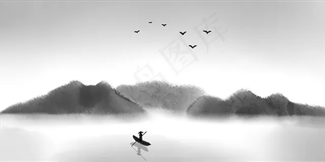 简约水墨山水画 简约水墨山水画