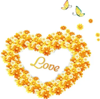 花朵组成的心形