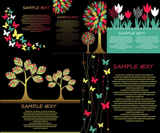 植物花朵版式eps,ai矢量模版下载