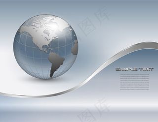 银色地球商务背景