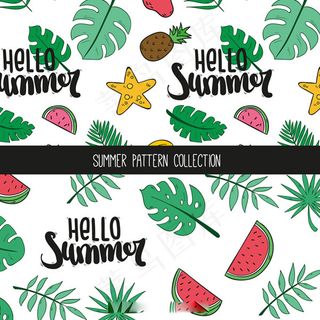 水果棕榈叶图案