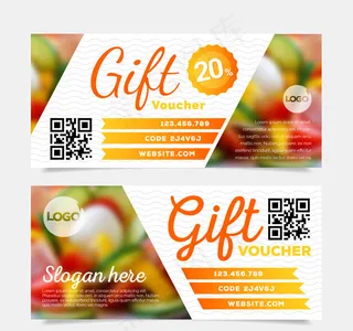 餐厅礼品券矢量