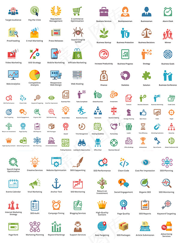 时尚商务图标,免抠元素,背景元素