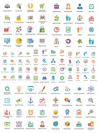 时尚商务图标,免抠元素,背景元素