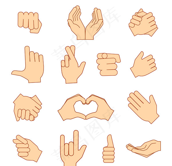 手势图标矢量,免抠元素