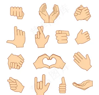 手势图标矢量,免抠元素