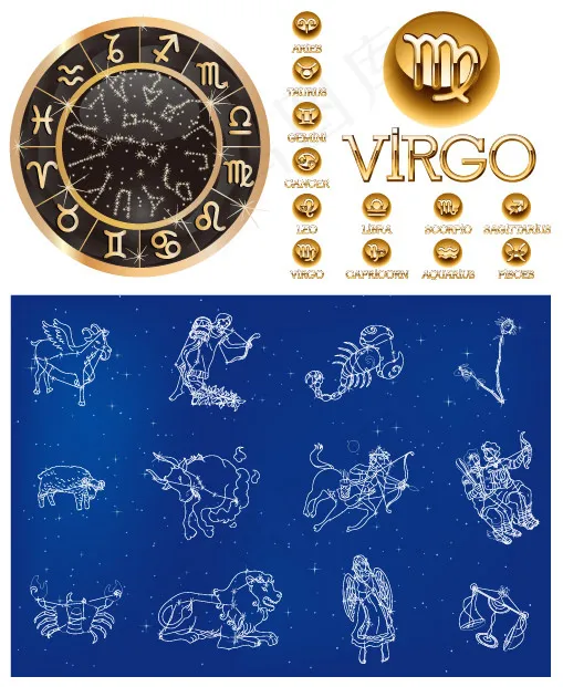 3套12星座矢量eps,ai矢量模版下载