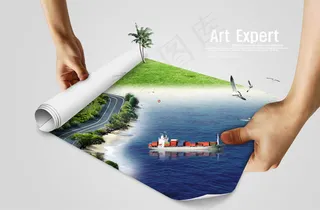 拿纸张的双手创意