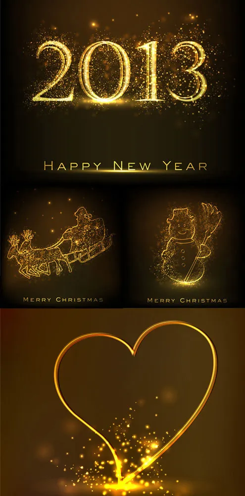 2013圣诞光元素eps,ai矢量模版下载