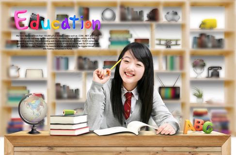 在学习的学生人物