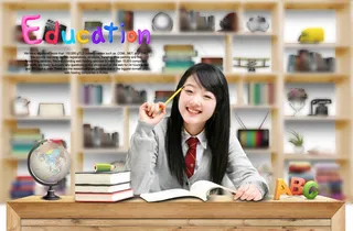 在学习的学生人物