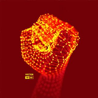 金色粒子连线拳头