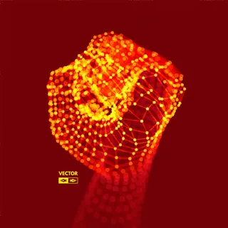 金色粒子连线拳头