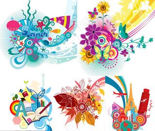 花朵花纹建筑物