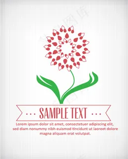 手绘卡通鲜花,背景元素