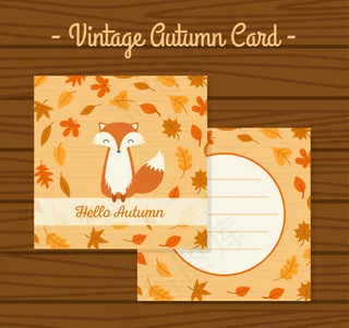 秋季狐狸卡片