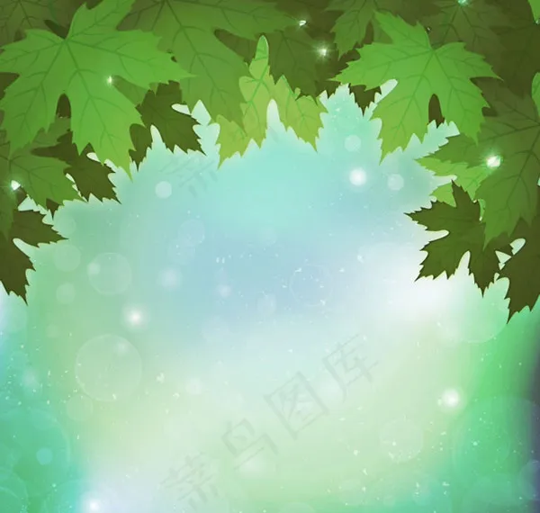 绿色梧桐背景ai矢量模版下载