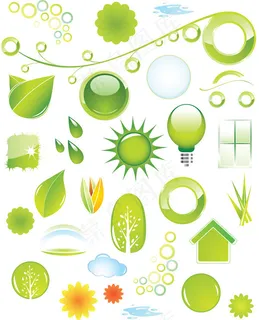 绿色自然图标,免抠元素 绿色自然图标,免抠元素