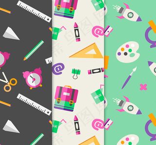 化文具无缝背景