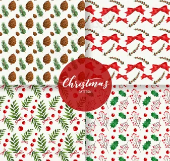 圣诞花纹无缝背景
