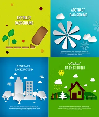 立体建筑和植物