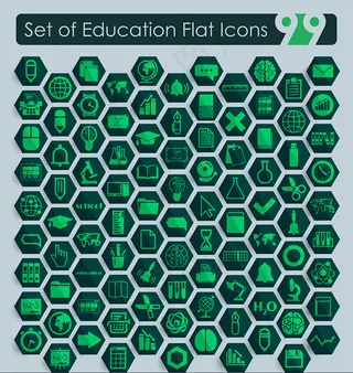 线性绿色线性图标,免抠元素