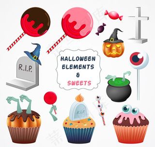 万圣节元素矢量