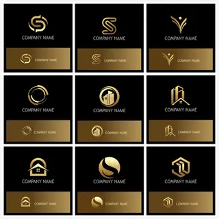 金色质感商标,背景元素