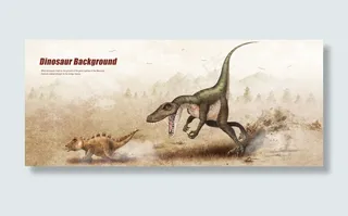 追跑的恐龙插画