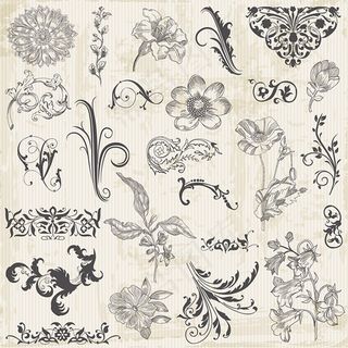 欧式花卉花纹