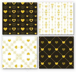 金色爱心无缝背景