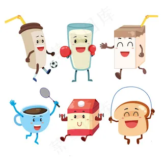 可爱运动表情早餐