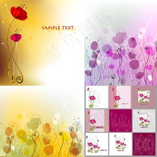 线描花纹背景,背景元素