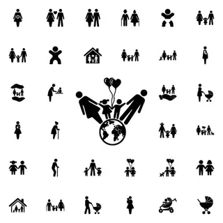 黑白人形图标,免抠元素