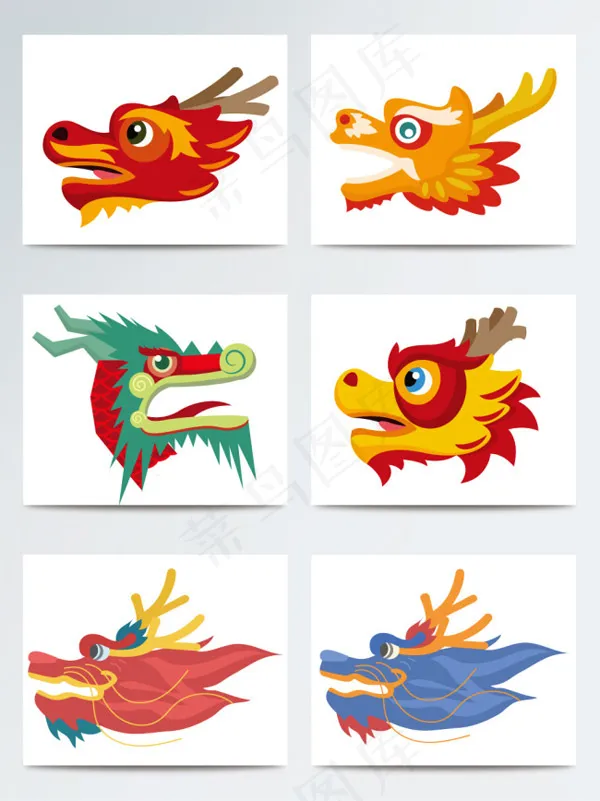 龙抬头龙头素材ai矢量模版下载