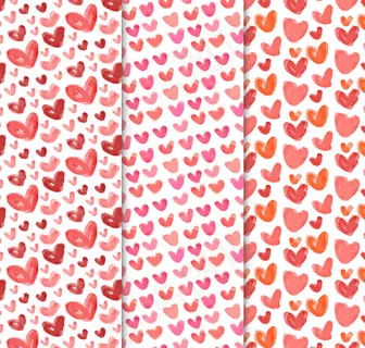 彩绘爱心无缝背景